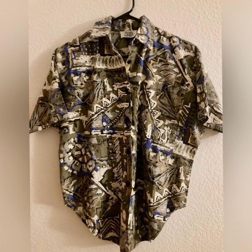Soho Urban Camouflage Shirt with Blue Accents